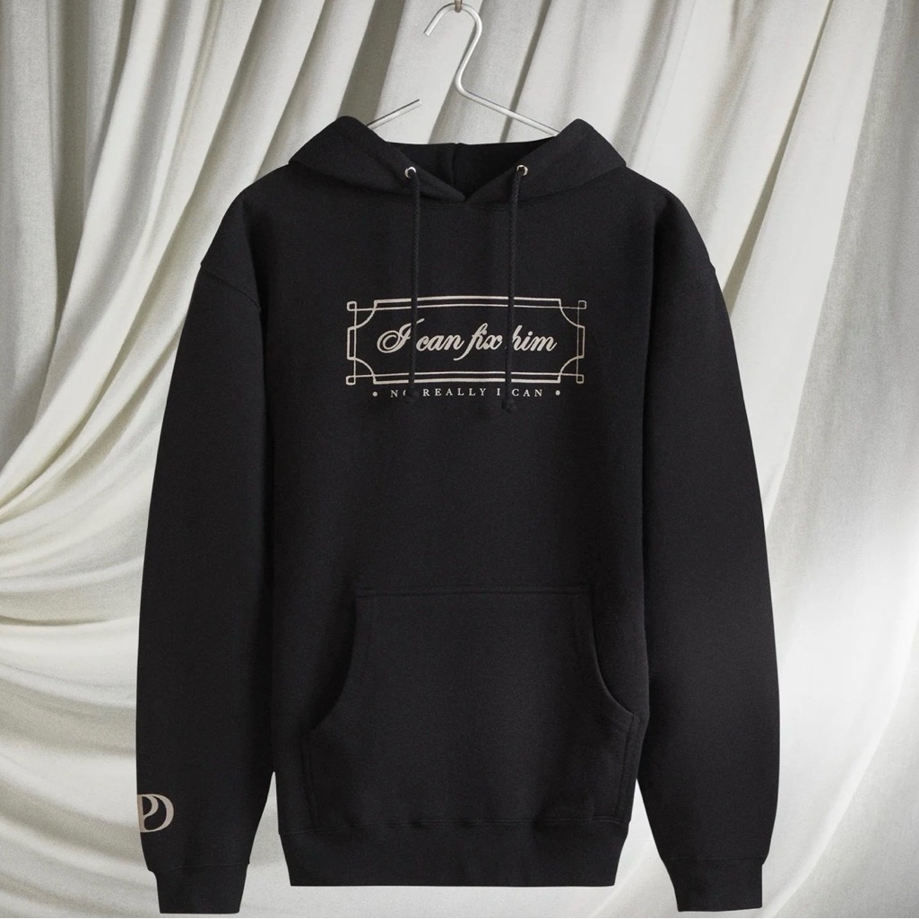 Taylor Swift Ttpd Tortured Poets Dept Black Hoodie I Can Fix Him Xl Nwt